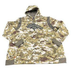 Nike NFL On Field Denver Broncos Salute to Military Service Camo Hoodie mens 3XL